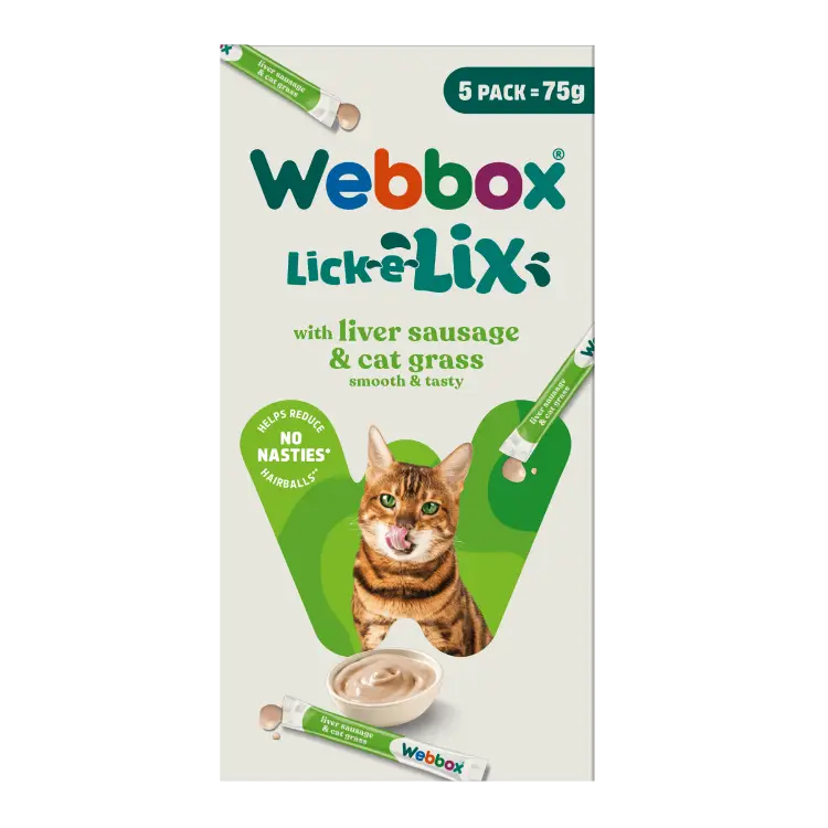 A73237 WBX Lick e Lix Liver Sausage Cat Grass 5 Pack CARTON DRWA002446NA STD.webp