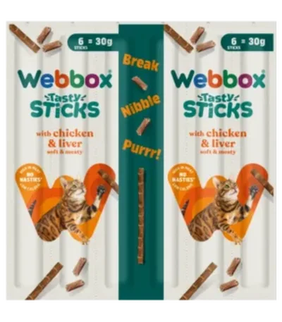 A73789 WBX Tasty Sticks Chicken Liver 6 Pack Foil DRWB008811NA STD.webp