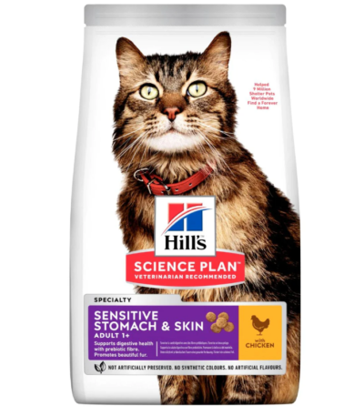 hills chat adulte sensitive stomach skin au poulet