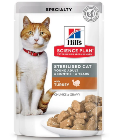 hills patee pour chat adulte sterilise 1 6 a la dinde