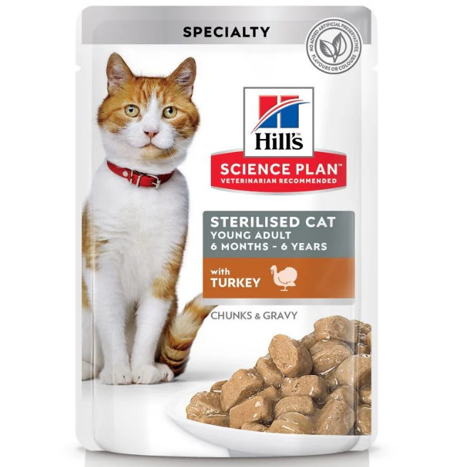 hills patee pour chat adulte sterilise 1 6 a la dinde