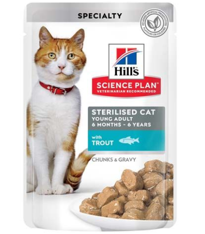 hills patee pour chat adulte sterilise 1 6 a la truite