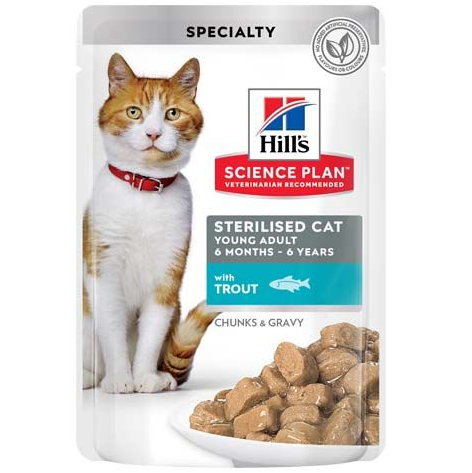 hills patee pour chat adulte sterilise 1 6 a la truite