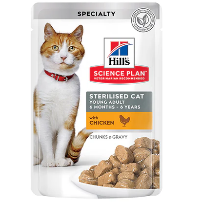 hills patee pour chat adulte sterilise 1 6 au poulet